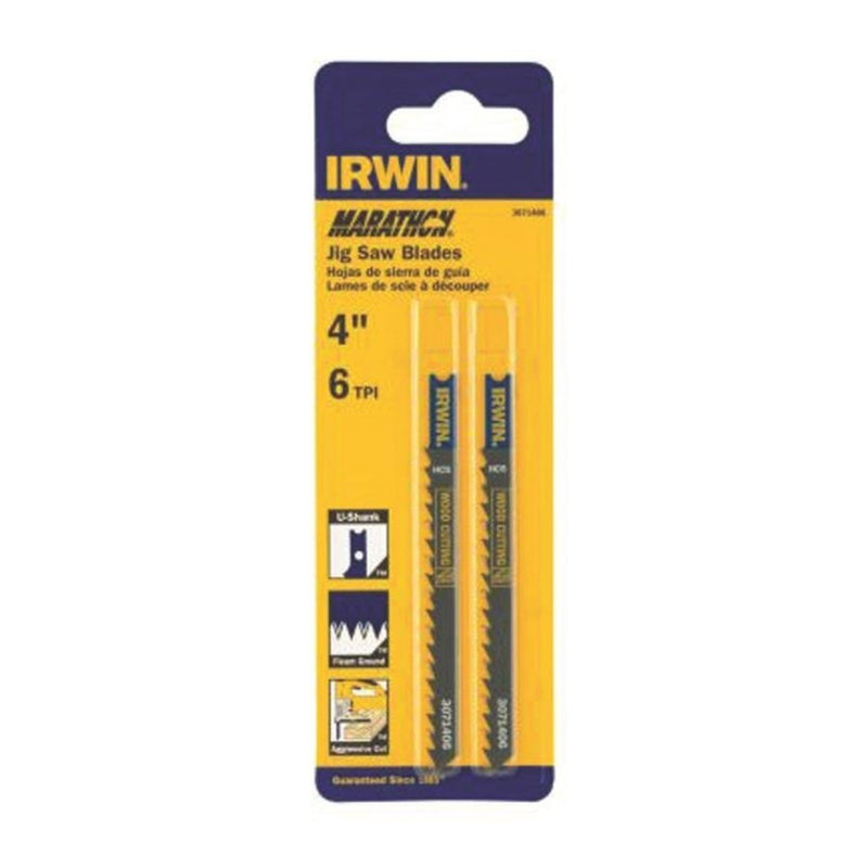 IRWIN - Irwin Marathon 4 in. Carbon Steel U-Shank Jig Saw Blade 6 TPI 2 pk