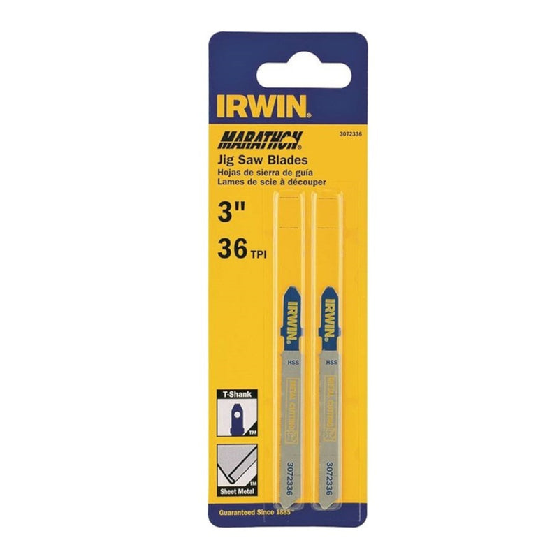 IRWIN - Irwin Marathon 3 in. Bi-Metal T-Shank Jig Saw Blade 36 TPI 2 pk