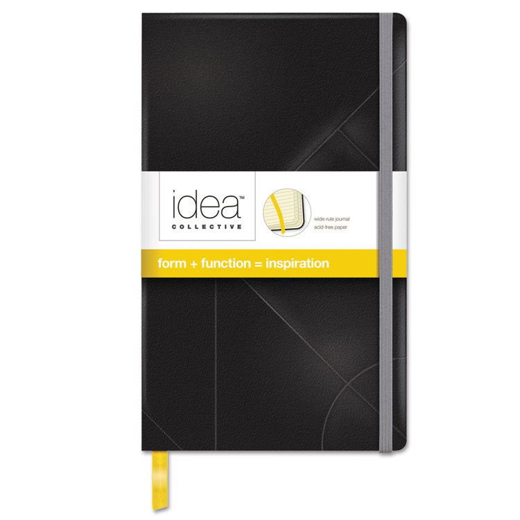 TOPS - Idea Collective Journal, Hardcover with Elastic Closure, 1-Subject, Wide/Legal Rule, Black Cover, (120) 8.25 x 5 Sheets