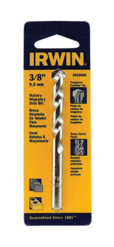 IRWIN - Irwin 3/8 in. X 4 in. L Tungsten Carbide Tipped Rotary Drill Bit Straight Shank 1 pc