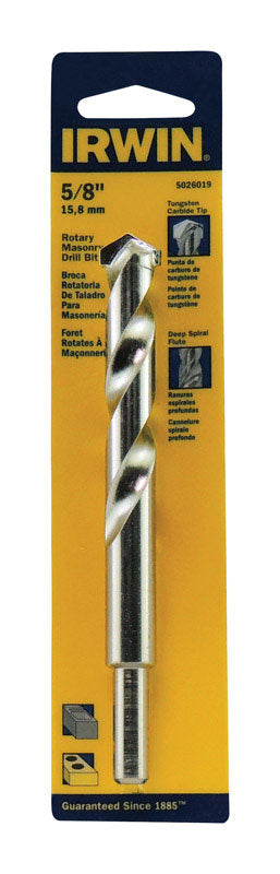 IRWIN - Irwin 5/8 in. X 6 in. L Tungsten Carbide Tipped Rotary Drill Bit Straight Shank 1 pc