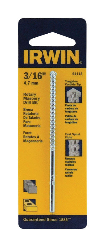 IRWIN - Irwin 3/16 in. X 4 in. L Chrome Vanadium Steel Rotary Drill Bit Straight Shank 1 pk