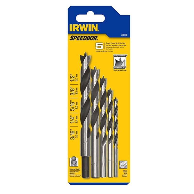 IRWIN - Irwin Steel Drill Bit Set Round Shank 5 pc