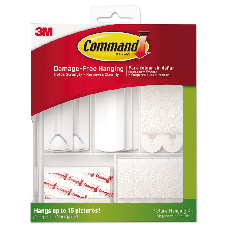 Command - Picture Hanging Kit, White/Clear, Assorted Sizes, 38 Pieces/Pack