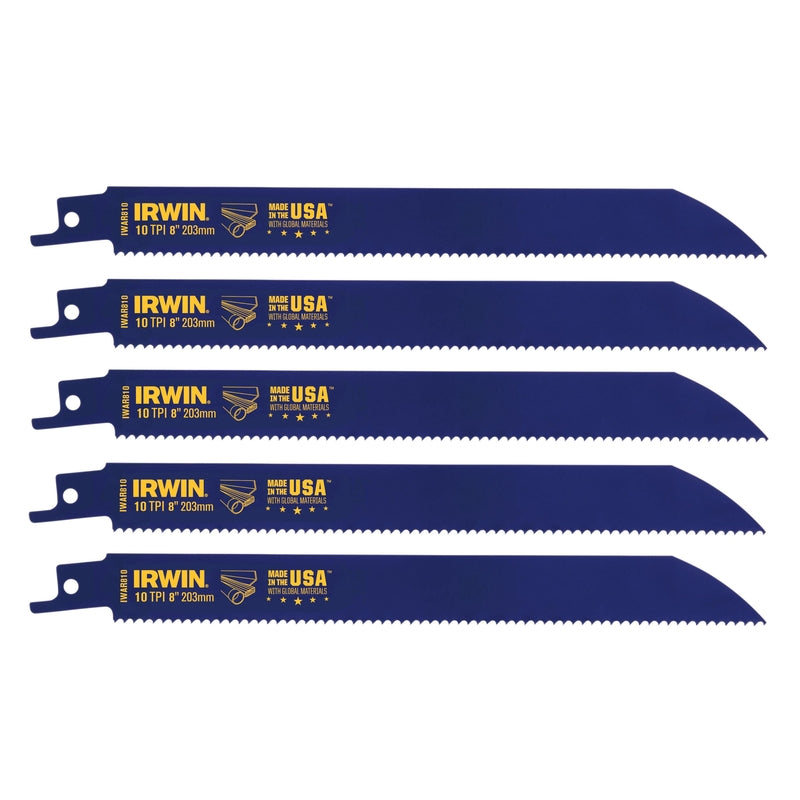 IRWIN - Irwin WeldTec 8 in. Bi-Metal Reciprocating Saw Blade 10 TPI 5 pc