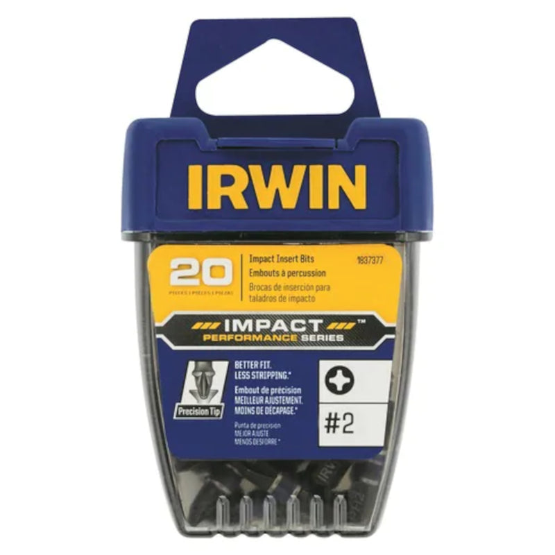 IRWIN - Irwin Impact Performance Series Phillips #2 X 1 in. L Insert Bit Steel 20 pc