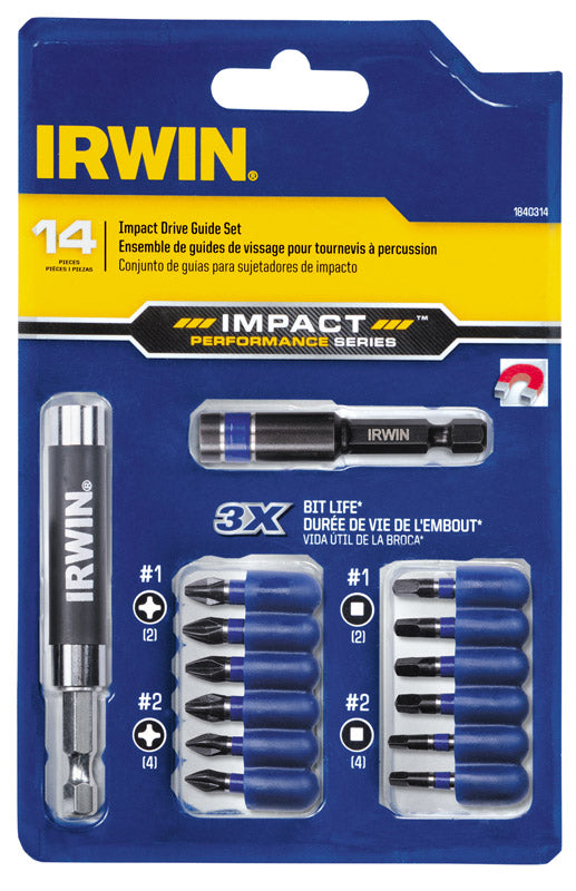 IRWIN - Irwin Impact Performance Series Phillips/Square Impact Drive Guide Set Steel 14 pc