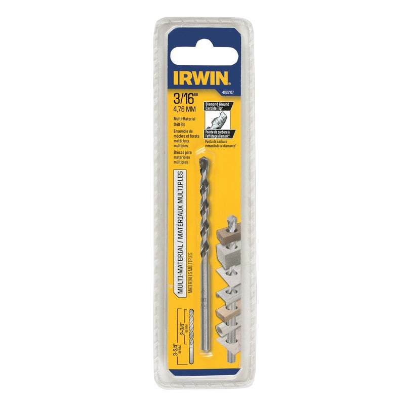 IRWIN - Irwin 3/16 in. X 3-3/4 in. L Carbide Tipped Percussion Drill Bit Straight Shank 1 pc