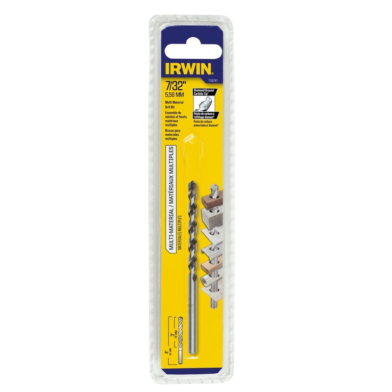 IRWIN - Irwin 7/32 in. X 4 in. L Multi-Material Jobber Length Masonry Drill Bit Straight Shank 1 pc