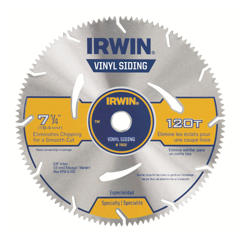 IRWIN - Irwin Marathon 7-1/4 in. D X 5/8 in. Steel Circular Saw Blade 120 teeth 1 pk