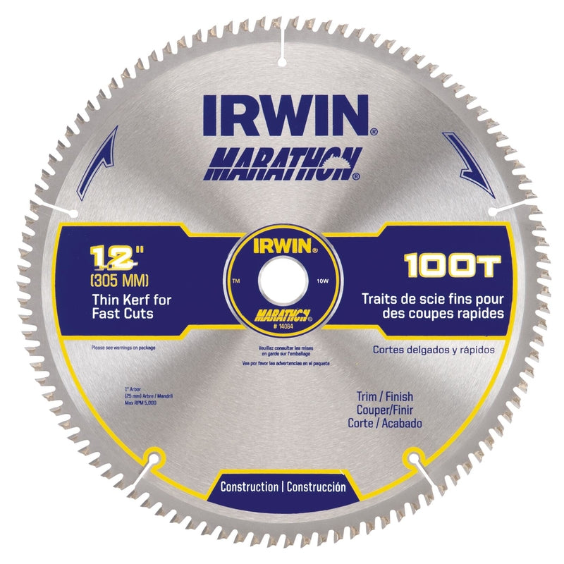 IRWIN - Irwin Marathon 12 in. D X 1 in. Carbide Circular Saw Blade 100 teeth 1 pk