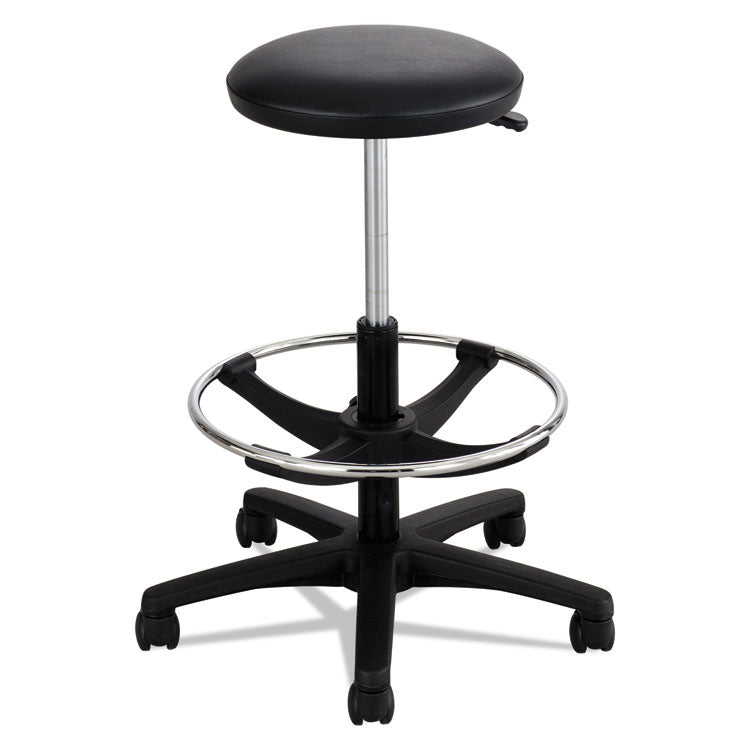 Safco - Extended-Height Lab Stool, Backless, Supports Up to 250 lb, 22" to 32" Seat Height, Black