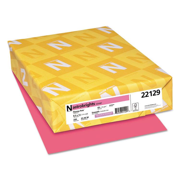 Astrobrights - Color Cardstock, 65 lb Cover Weight, 8.5 x 11, Plasma Pink, 250/Pack
