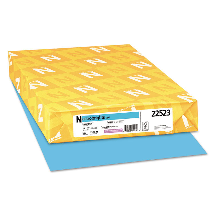 Astrobrights - Color Paper, 24 lb Bond Weight, 11 x 17, Lunar Blue, 500/Ream