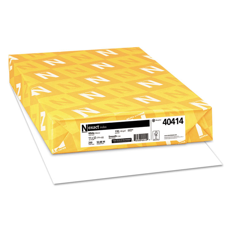 Neenah Paper - Exact Index Card Stock, 92 Bright, 110 lb Index Weight, 11 x 17, White, 250/Pack