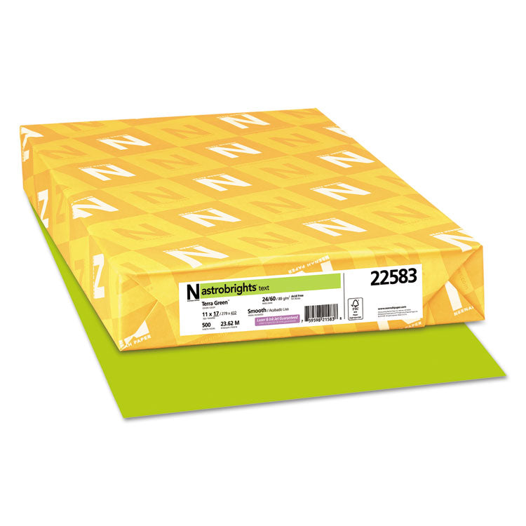 Astrobrights - Color Paper, 24 lb Bond Weight, 11 x 17, Terra Green, 500/Ream