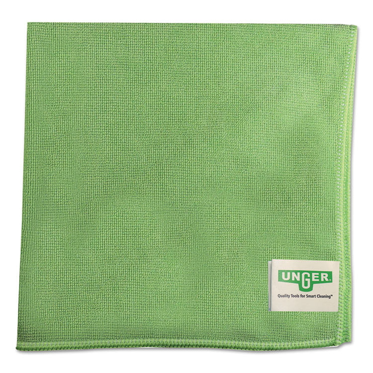 Unger - SmartColor MicroWipes, Microfiber, 16 x 15, Green, 10/Pack