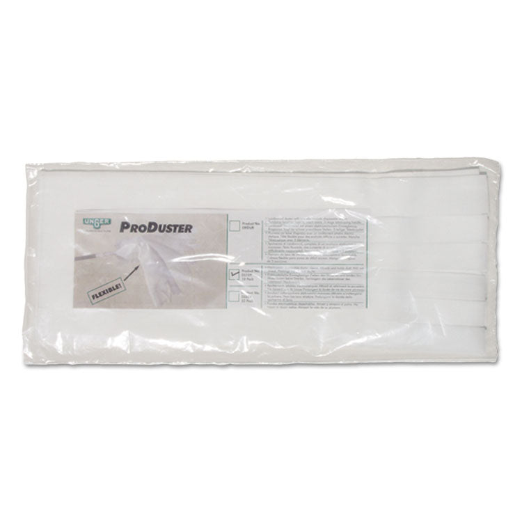 Unger - ProDuster Disposable Replacement Sleeves, Polyester, White, 7" x 18", 50/Pack