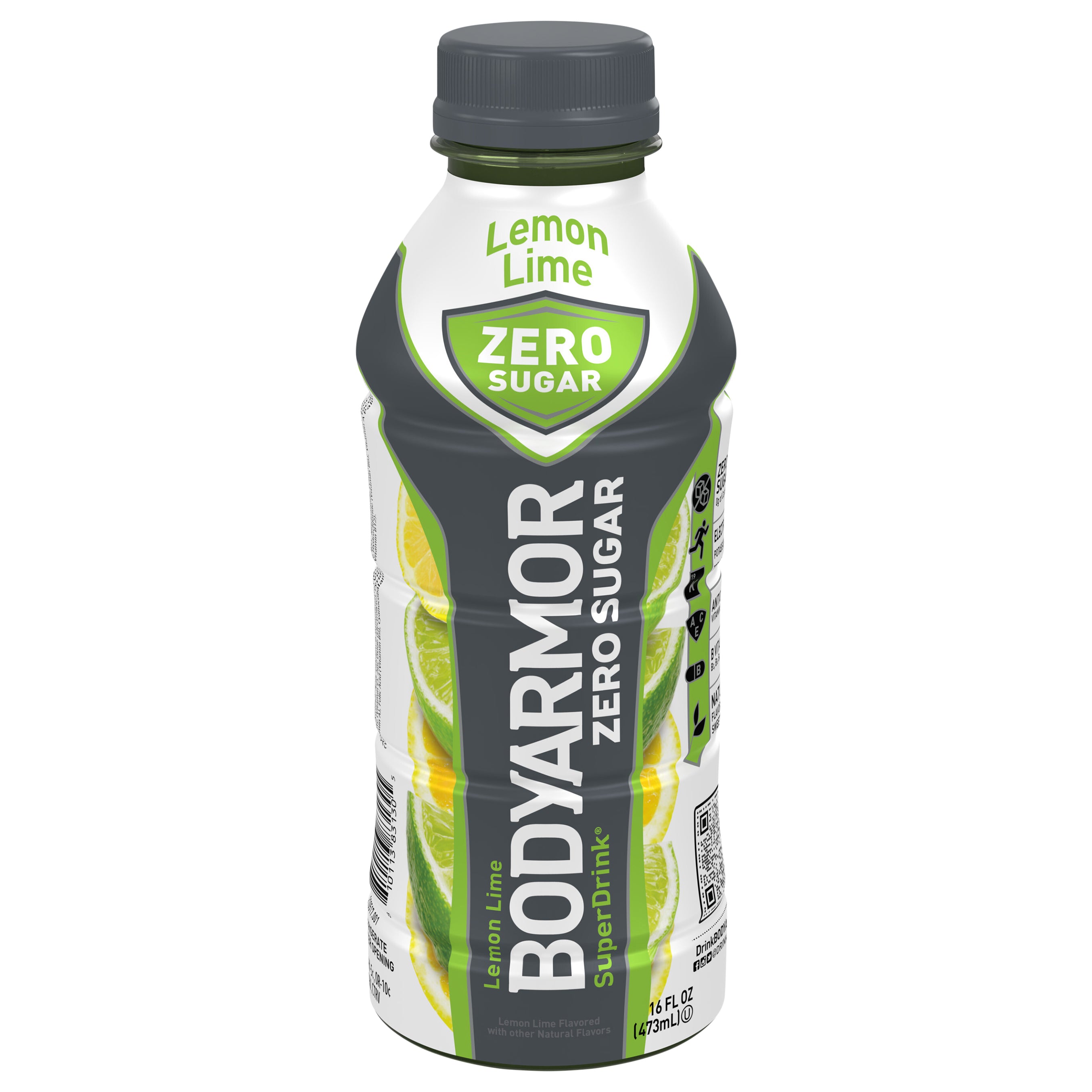 BODYARMOR Zero Sugar Lemon Lime Bottle, 16 fl oz - Case of 12