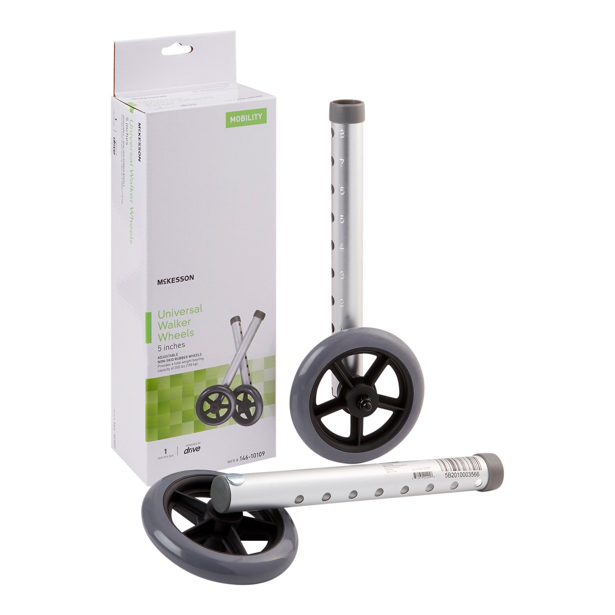 McKesson Brand - McKesson Walker Wheel For 1-inch Frame Diameter Walkers [1/PR]
