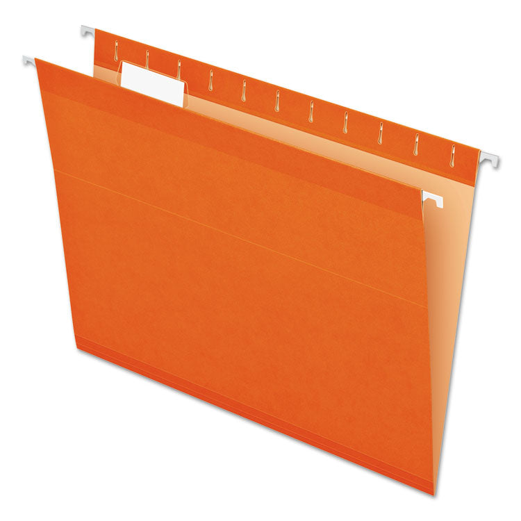 Pendaflex - Colored Reinforced Hanging Folders, Letter Size, 1/5-Cut Tabs, Orange, 25/Box