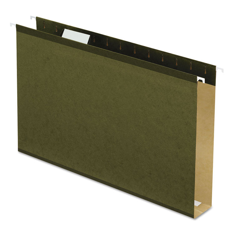 Pendaflex - Extra Capacity Reinforced Hanging File Folders with Box Bottom, 2" Capacity, Legal Size, 1/5-Cut Tabs, Green, 25/Box (7779010)