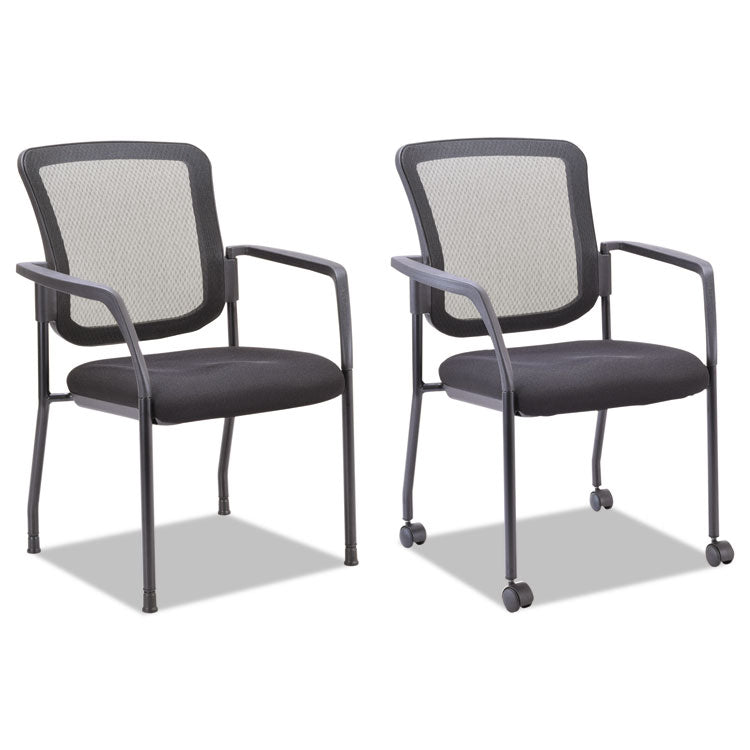 Alera - Alera Mesh Guest Stacking Chair, 26" x 25.6" x 36.2", Black Seat, Black Back, Black Base