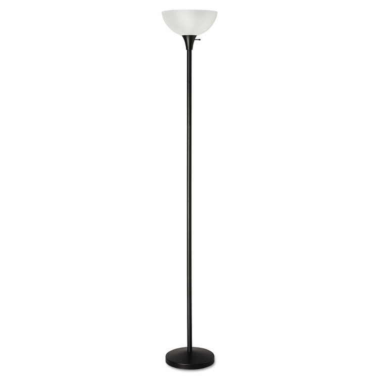 Alera - Floor Lamp, 71" High, Translucent Plastic Shade, 11.25w x 11.25d x 71h, Matte Black