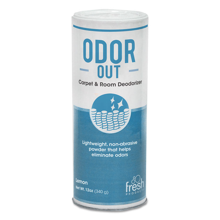 Fresh Products - Odor-Out Rug/Room Deodorant, Lemon, 12 oz Shaker Can, 12/Box