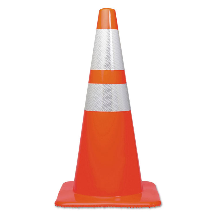 Tatco - Traffic Cone, 14 x 14 x 28, Orange/Silver