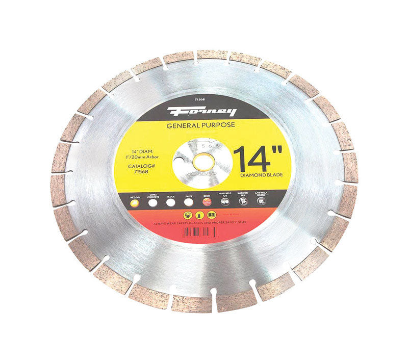 FORNEY - Forney 14 in. D X 1 in. General Purpose Diamond Segmented Rim Circular Saw Blade 24 teeth