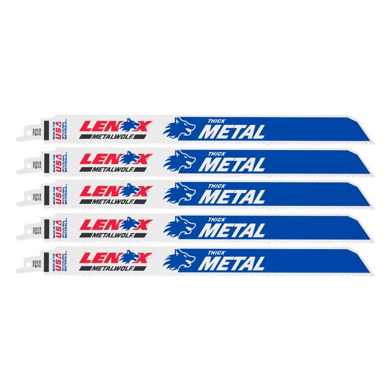 LENOX - LENOX METALWOLF 12 in. Bi-Metal WAVE EDGE Reciprocating Saw Blade 10 TPI 5 pk