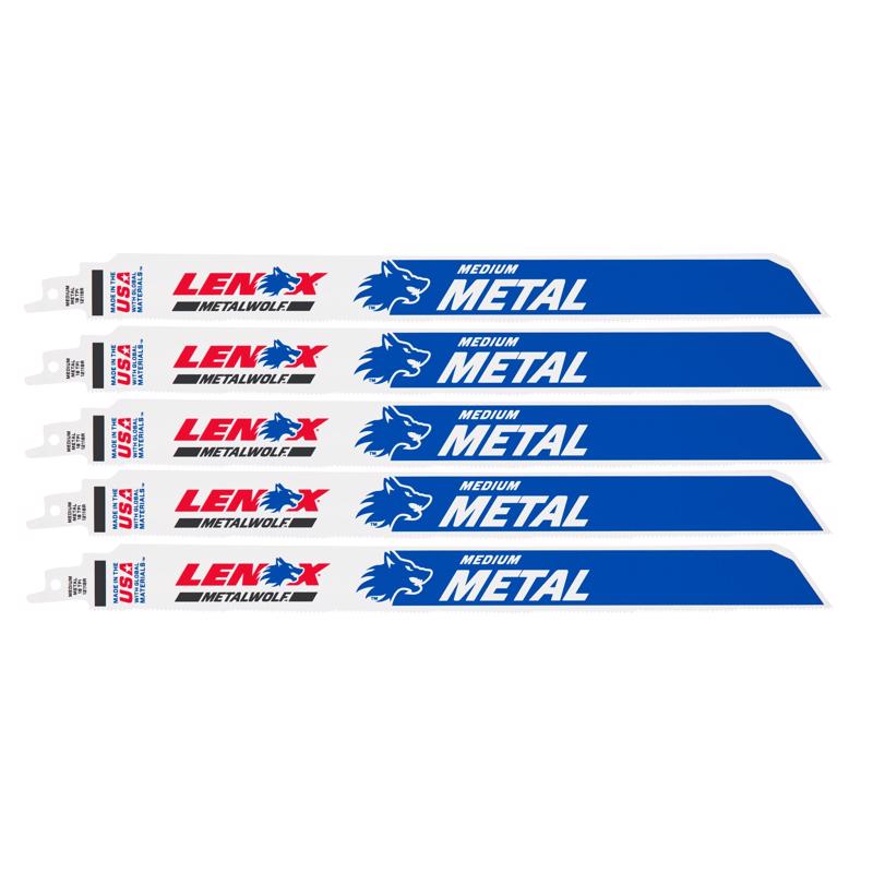 LENOX - LENOX METALWOLF 12 in. Bi-Metal WAVE EDGE Reciprocating Saw Blade 18 TPI 5 pk [2019012118R]