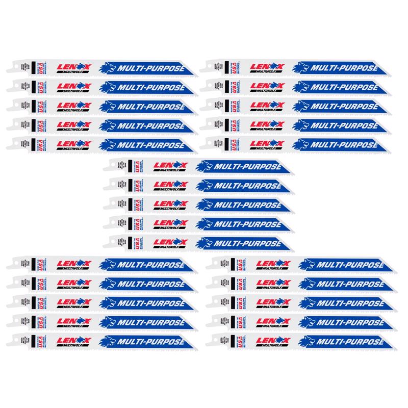 LENOX - LENOX MULTIWOLF 8 in. Bi-Metal WAVE EDGE Reciprocating Saw Blade 10 TPI 25 pk