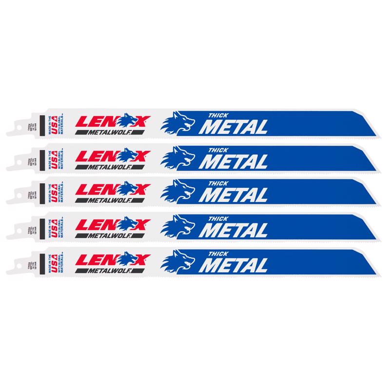 LENOX - LENOX METALWOLF 12 in. Bi-Metal WAVE EDGE Reciprocating Saw Blade 14 TPI 5 pk