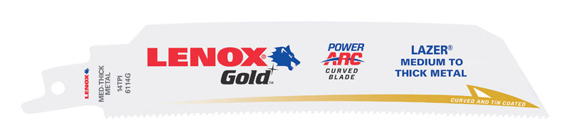 LENOX - Lenox Gold 6 in. Bi-Metal Reciprocating Saw Blade 14 TPI 5 pk [210946114GR]