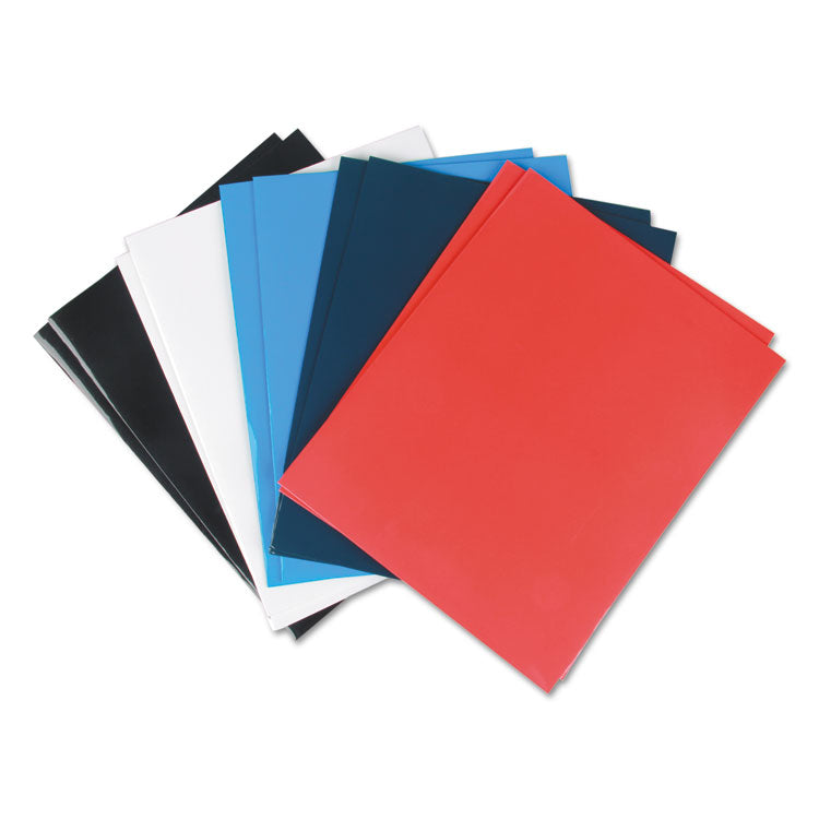 Universal - Laminated Two-Pocket Folder, Cardboard Paper, 100-Sheet Capacity, 11 x 8.5, Assorted, 25/Box