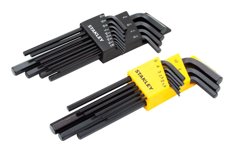 STANLEY - Stanley Multi-Size Metric and SAE Long Arm Hex Key Set 22 pc