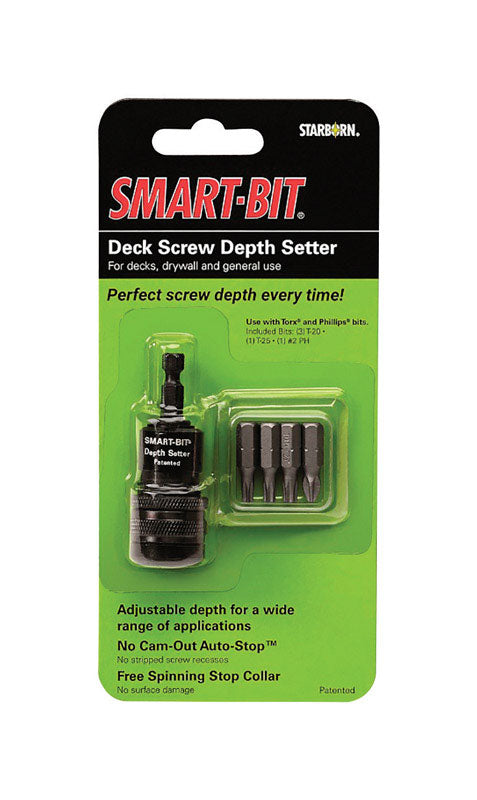 STARBORN - Starborn Smart-Bit Stainless Steel Screw Depth Setter Kit Hex Shank 6 pc