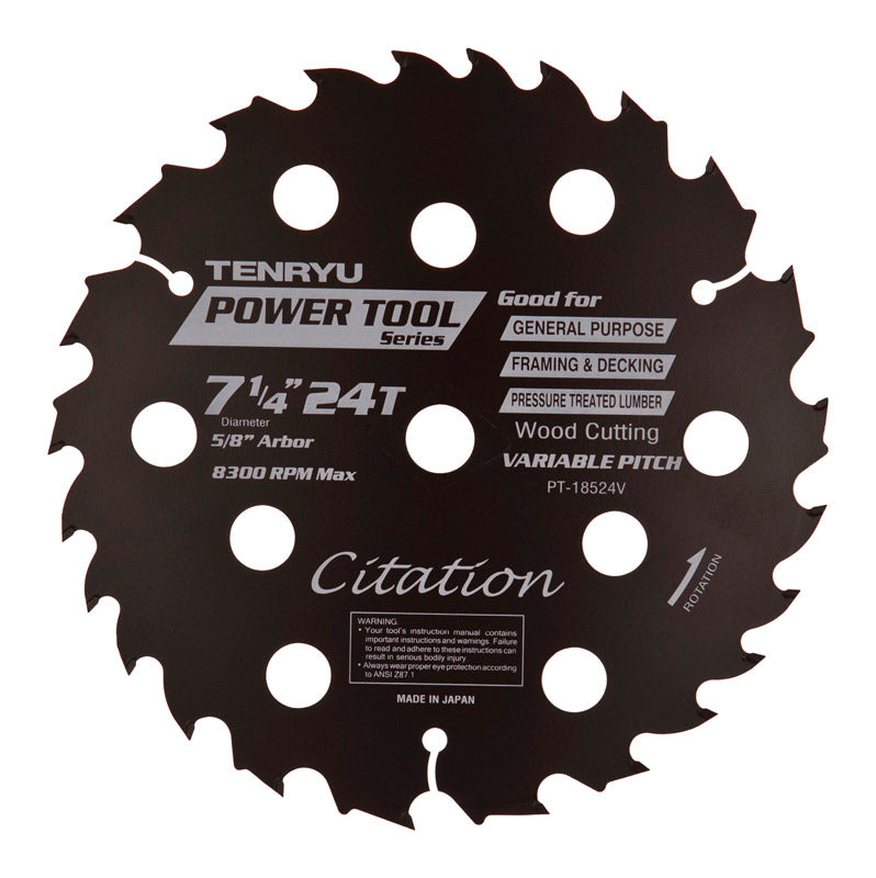 TENRYU - Tenryu Citation 7-1/4 in. D X 5/8 in. Power Tool Tungsten Carbide Tipped Saw Blade 24 teeth 1 pc