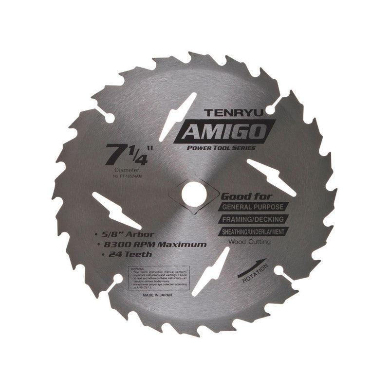 TENRYU - Tenryu Amigo 7-1/4 in. D X 5/8 in. Power Tool Tungsten Carbide Tipped Saw Blade 24 teeth 1 pc