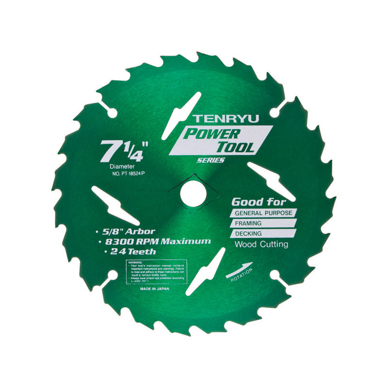 TENRYU - Tenryu Bullfrog 7-1/4 in. D X 5/8 in. Power Tool Tungsten Carbide Tipped Saw Blade 24 teeth 1 pc