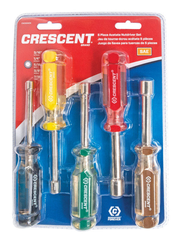 CRESCENT - Crescent SAE Acetate Acetate Nutdriver Set 6-3/4 in. L 5 pc