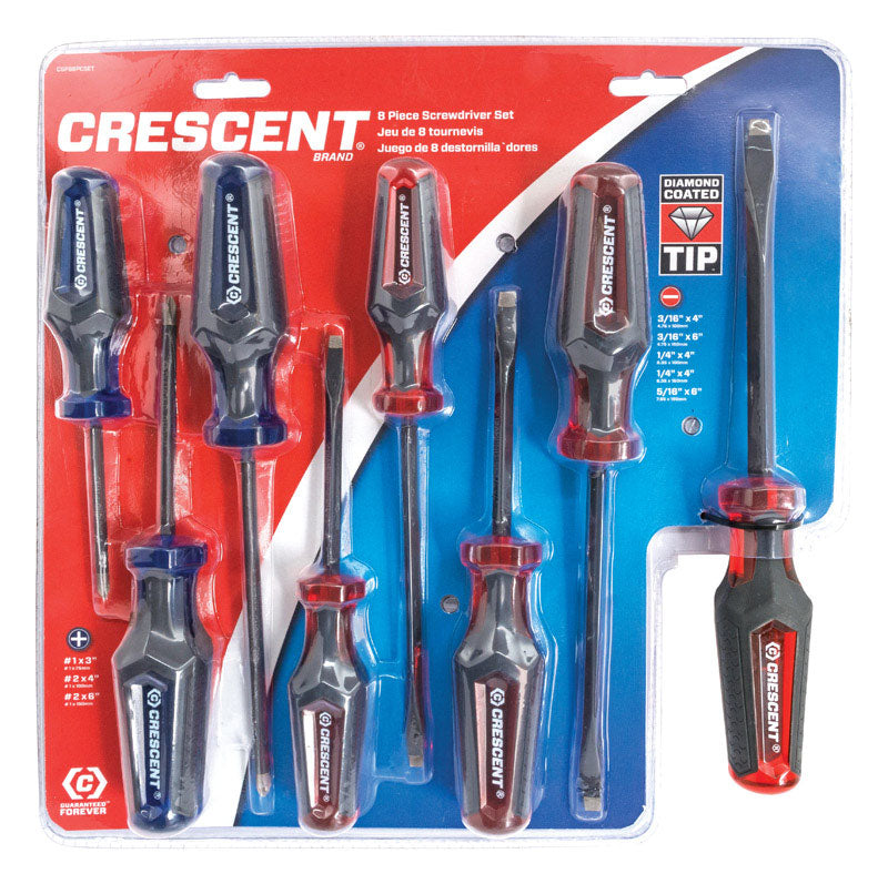 CRESCENT - Crescent Diamond Coated Screwdriver Set 8 pc