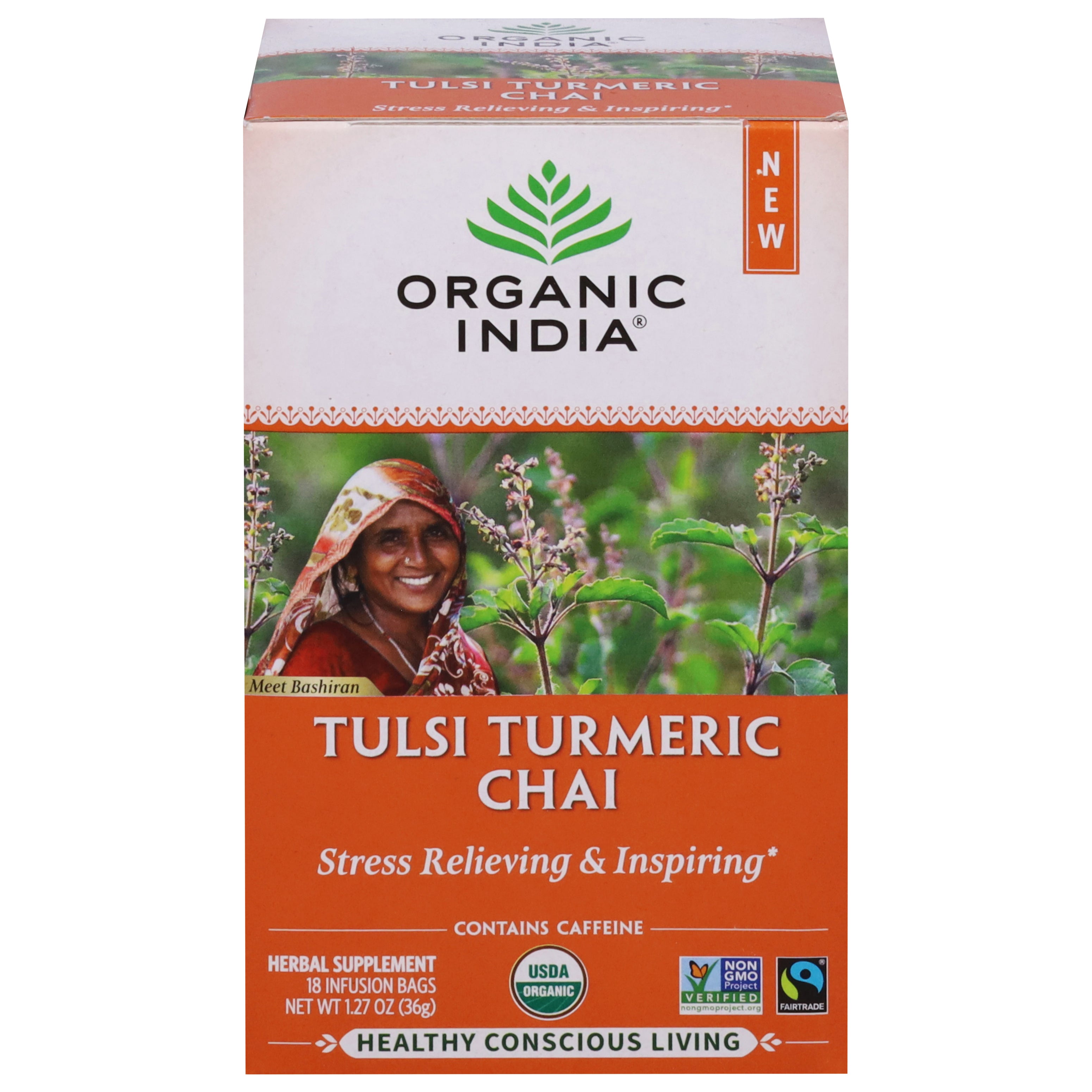 Organic India Tulsi Turmeric Chai 18 ea - Case of 6