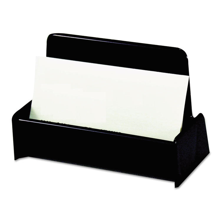 Universal - Business Card Holder, Holds 50 2 x 3.5 Cards, 3.75 x 1.81 x 1.38, Plastic, Black