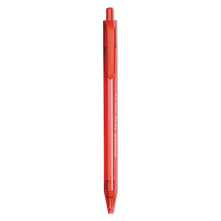 Paper Mate - InkJoy 100 RT Ballpoint Pen, Retractable, Medium 1 mm, Red Ink, Red Barrel, Dozen