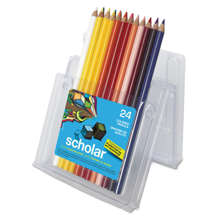 Prismacolor - Scholar Colored Pencil Set, 3 mm, 2B (#2), Assorted Lead/Barrel Colors, 24/Pack