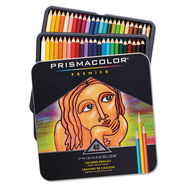 Prismacolor - Premier Colored Pencil, 3 mm, 2B (#1), Assorted Lead/Barrel Colors, 48/Pack