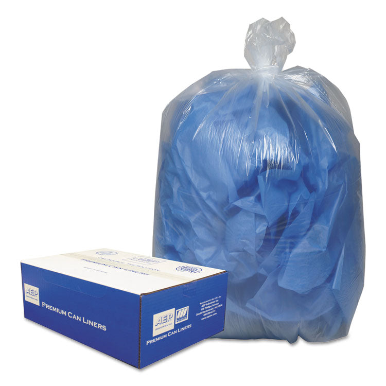 Classic Clear - Linear Low-Density Can Liners, 60 gal, 0.9 mil, 38" x 58", Clear, 100/Carton